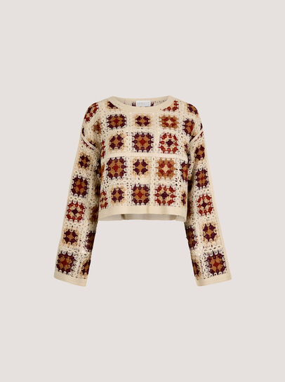 Crochet Squares Cropped Jumper