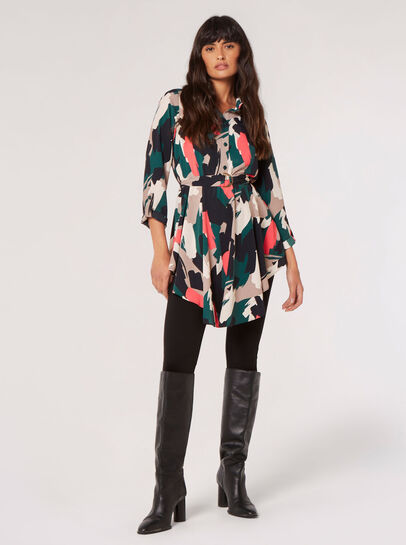 Brushstroke Hanky Hem Mini Dress
