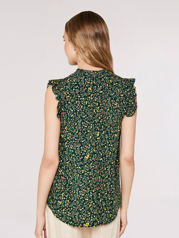 Floral Forest Top, Green, large