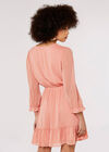 Crinkle Chiffon Wrap Mini Dress, Pink, large