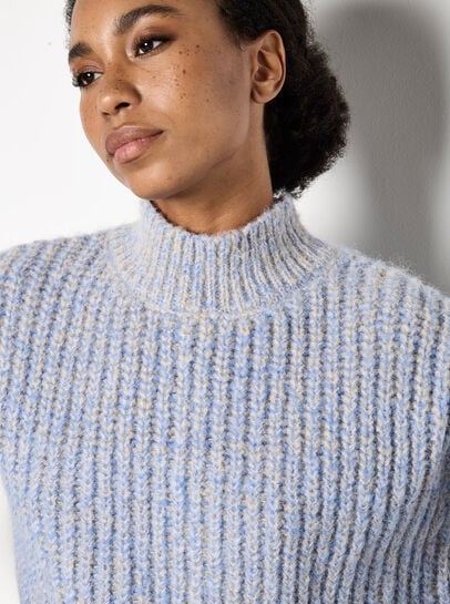 Mock Neck Soft Chunky Knit Jumper