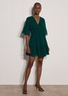 Diamante Chiffon Mini Dress, Pine Green, large