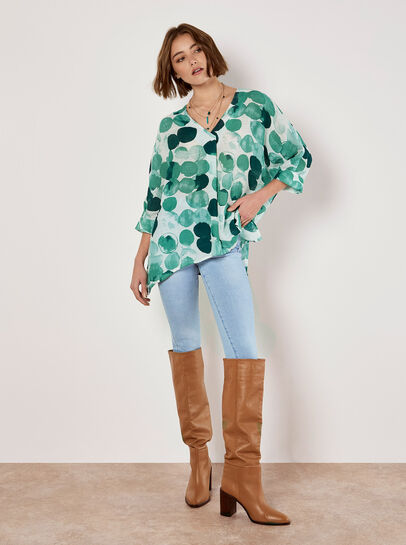 Abstract Paint Print Top