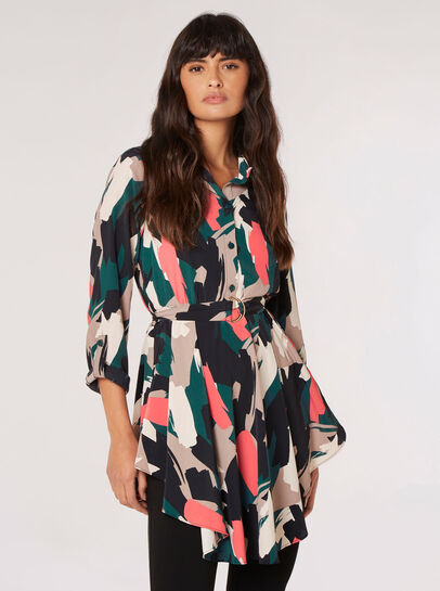 Brushstroke Hanky Hem Mini Dress