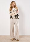 Woven Wide Leg Trousers, Stone, large