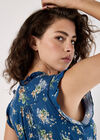 Ditsy Floral Print Midi Dress, Blue, large