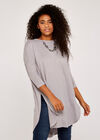 Extreme Curve Hem Jumper, Grey, large
