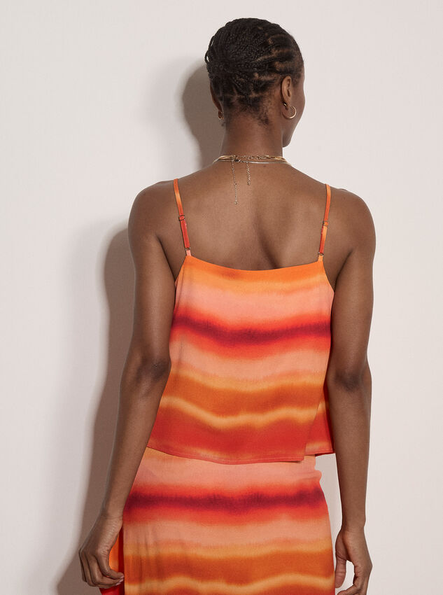 Watercolour Stripe Camisole Top, Orange, large