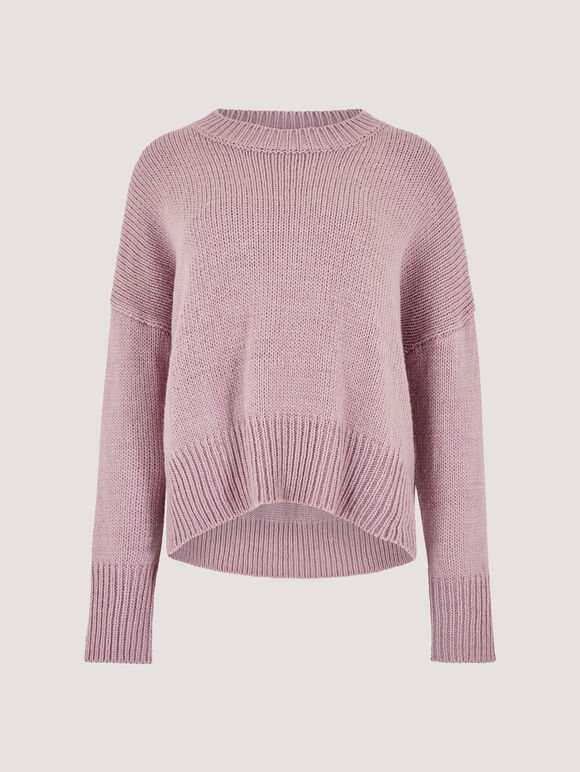 High Low Oversize Jumper, Lilac, large