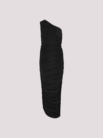 One Shoulder Ruched Maxi Dress