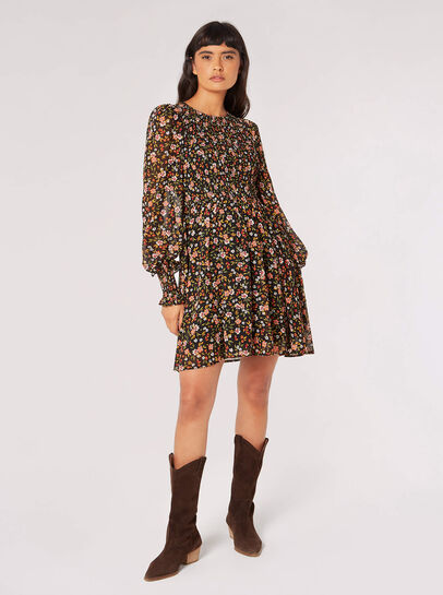 Ditsy Floral Smocked Mini Dress