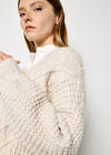 Cable Knit Oversized Chunky Jumper, Stone, large