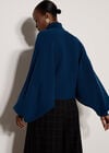 Ribbed Knit Batwing Cape Jumper, Cobalt/Royal Blue, large
