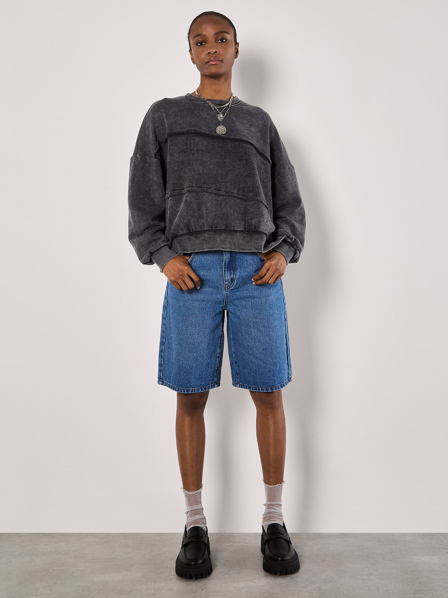 【KOOLOSET】Back Printing Waffle Sweatshirt 461 