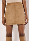 Suedette A-Line Mini Skirt, Stone, large