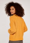 Diamond Knit Jumper, Mustard, large
