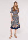 Diamond Paisley Midi Dress, Blue, large