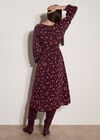 Floral Midi Dress, Burgundy, large