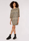 Leopard Print Cocoon Dress, Stone, large