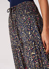 Floral Smock Maxi Skirt, Navy, large