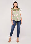 Large Flower Satin Tulip Top, Mint, large