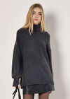 Oversized Boucle Tunic Jumper, Grey, large