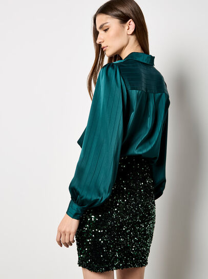 Velvet Sequin Bodycon Mini Skirt