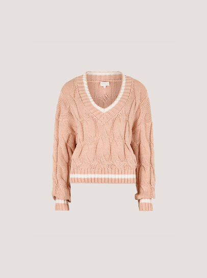 Cropped Cable Cricket Jumper