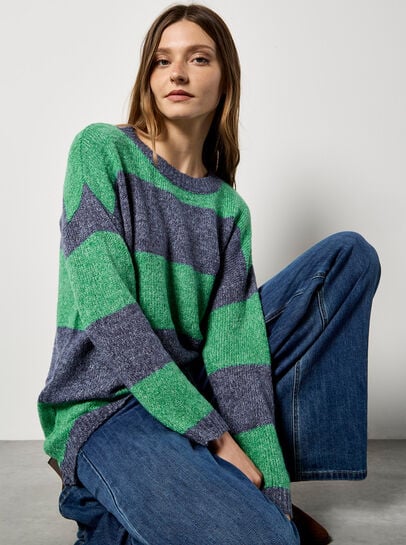 Large Stripe Oversized Jumper