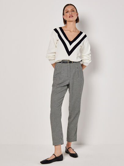 Dogtooth Paperbag Trousers