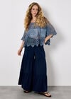 Crochet Rose Mesh Top, Blue, large