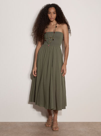 Jersey Waistband Cotton Midaxi Skirt