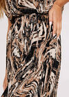 Marble Print Midi Dress, Black, large