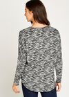 Zebra Big Zipper Top, Grey, large