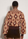 Soft Boho Geo Fringe Cardigan, Brown, large