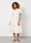 Cotton Broderie Midi Dress, White, large