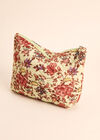 Floral Quilted Pouch, Green, large