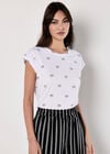 Bow Print T-Shirt, Black, large