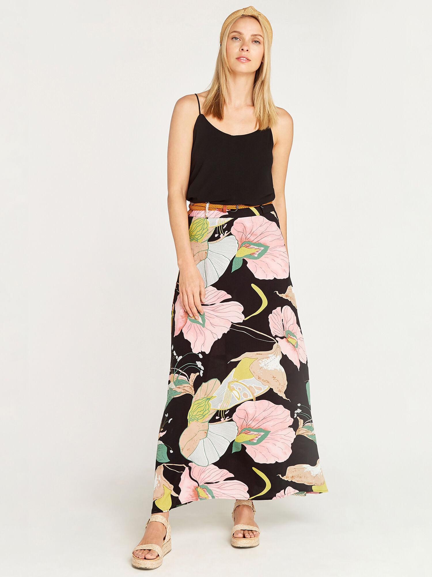 Apricot maxi skirt top