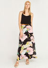 Pond Abstract Floral Maxi Jupe, Noir, grand