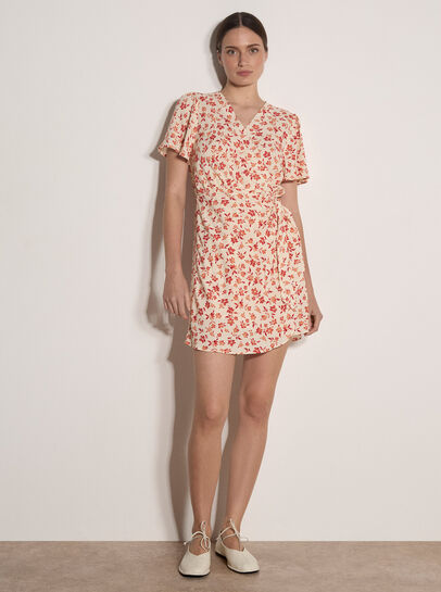 Floral Wrap Mini Dress