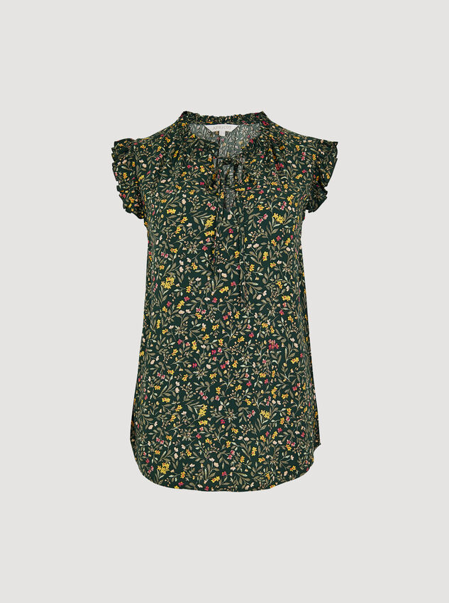 Floral Forest Top, Green, large