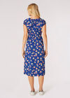 Vintage Rose Milkmaid Midi Dress, Blue, large