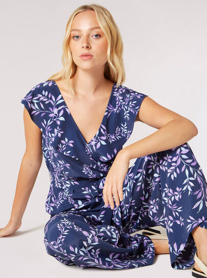 Leaf Wrap Palazzo Jumpsuit