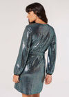 Sequin Shift Mini Dress, Black, large