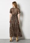 Leopard Shimmer Self-Stripe Maxi Dress, Brown, large