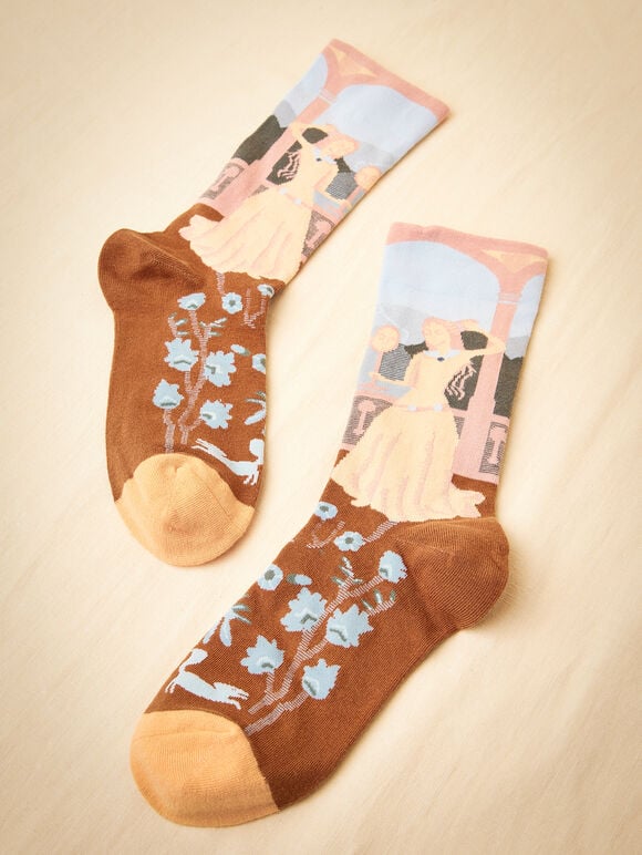 Baumwollsocken mit Prinzessinnen-Print, sortiert, groß