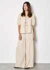 Eyelash Embroidery Linen Blend Blouse, Stone, large
