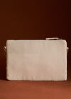 Sequinned Cotton Art Deco Bag, White, large