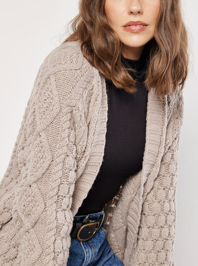 Chunky Cable Knit Longline Cardigan